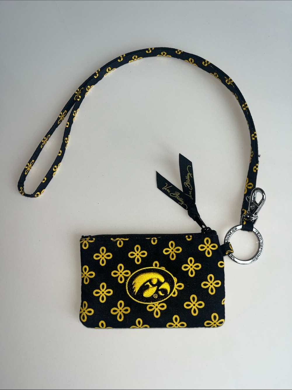 lowa Hawkeyes Zip ID Lanyard by Vera Bradley